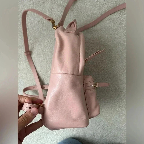 Aritzia soft pink leather  mini backpack - Picture 3 of 12